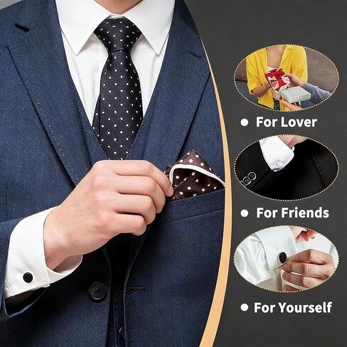 8 Pcs Men's Classic Cufflinks Cuff Links for Men Silver Black Striped Disc Square Rectangle Cuff Links Shirt Suit Men’s Jewelry or Accessories in Saudi Arabia