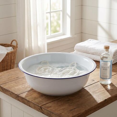 Baluue Enamel Basin 14.17 Inch Enamel Mixing Bowl Large Enamelware Foot Soaking Basin for Laundry, Kitchen, Bathroom & Farmhouse Decor Metal Tub Bowl in Saudi Arabia
