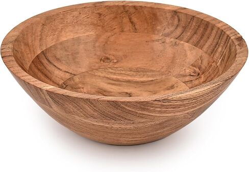 Kimona Decorative Bowl Acacia Wood Decorative Bowl for Table Centerpiece Dining Living Room Farmhouse Country, Restaurant, Café (8" X 8" X 3") in Saudi Arabia