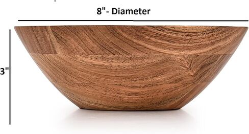 Kimona Decorative Bowl Acacia Wood Decorative Bowl for Table Centerpiece Dining Living Room Farmhouse Country, Restaurant, Café (8" X 8" X 3") in Saudi Arabia