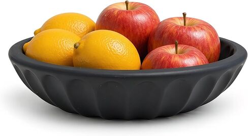 Songtec Concrete Decorative Bowl, 10" Large Decorative Bowls for Home Decor Entry Cabinet (Black) in Saudi Arabia