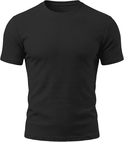 Breeze Shirts for Men Beer Belly Short Sleeve Textured Work Shirts Big and Tall Crew Neck Tretchy Quick Dry Soft Top in Saudi Arabia