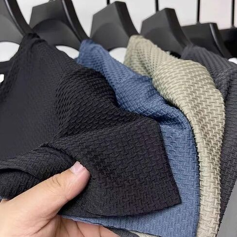 Breeze Shirts for Men Beer Belly Short Sleeve Textured Work Shirts Big and Tall Crew Neck Tretchy Quick Dry Soft Top in Saudi Arabia