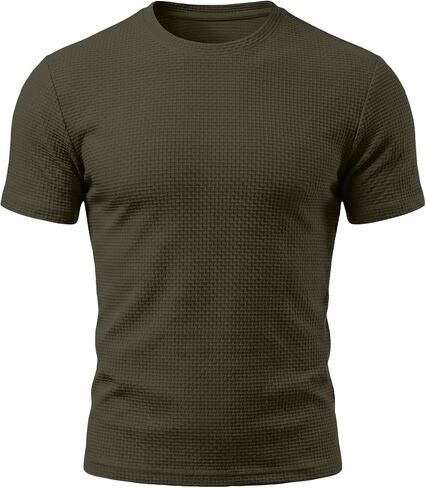 Breeze Shirts for Men Beer Belly Short Sleeve Textured Work Shirts Big and Tall Crew Neck Tretchy Quick Dry Soft Top in Saudi Arabia