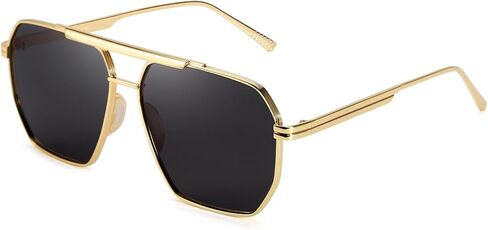 SODQW Tangle Free Aviator Sunglasses for Women Men Square Polarized Double Bridge Sun Glasses for Driving & Traveling in Kuwait