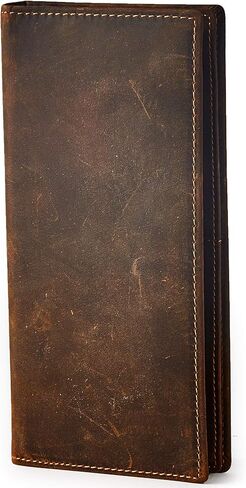 Vintage Genuine Leather Wallet for Men, Bifold Slim Design with RFID Blocking and Gift Box (Brown-1) in Kuwait