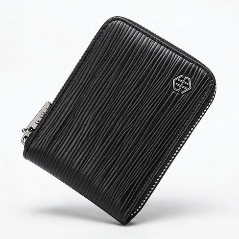 Men's Zipper Short Leather Wallet, Functional Dark Taupe Secure Wallet (Dark Taupe) in Kuwait