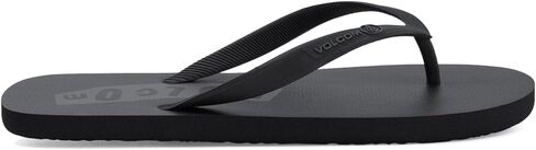 صنادل Volcommotion Flip Flop للرجال من Volcom - إسفنج مريح، صندل ثونغ صديق للماء، أسود رمادي V، 12 in Kuwait