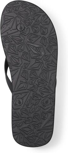 صنادل Volcommotion Flip Flop للرجال من Volcom - إسفنج مريح، صندل ثونغ صديق للماء، أسود رمادي V، 12 in Kuwait