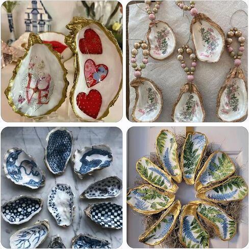 20 PCS Flat Oyster Shells for Crafts 4"-5" Flat Natural Oyster Shells Bulk for Home Decor Vase Filler-Sea Shells Handmade Arts and Crafts for Crafting Christmas Ornaments, DIY Painting in Saudi Arabia
