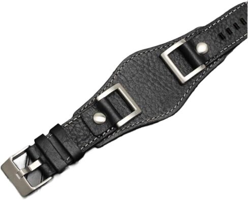 Watch Band - 24mm Vintage Cowhide Bracelet In Brown & Black in Kuwait
