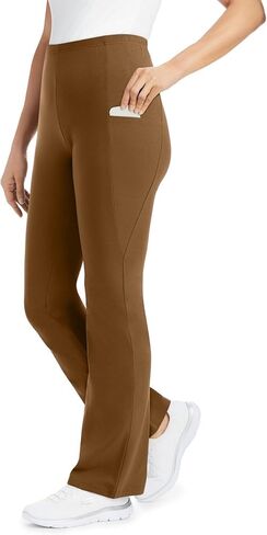 امرأة داخل حجم كبير طماق طويل القامة من القطن المتماسك قابل للسحب على جيب Bootcut in Kuwait
