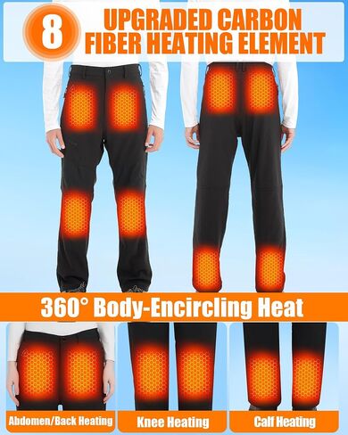CYCYHEAT Heated Pants for Men and Women, Snow Ski Waterproof Softshell Snowboard Pants, 20000mAh 7.4V Battery in Kuwait