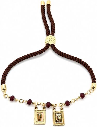 LESLIE BOULES Beautiful Religious Scapular Bracelet For Women Satin Cord Ajustable in Kuwait