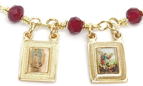 LESLIE BOULES Beautiful Religious Scapular Bracelet For Women Satin Cord Ajustable in Kuwait