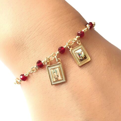 LESLIE BOULES Beautiful Religious Scapular Bracelet For Women Satin Cord Ajustable in Kuwait
