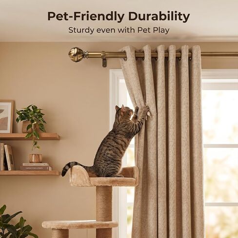 Brass Curtain Rods 18"-88",1 Inch Adjustable Decorative Curtain Rod | Heavy Duty Window Curtains Rod for Bedroom Living Room in Saudi Arabia