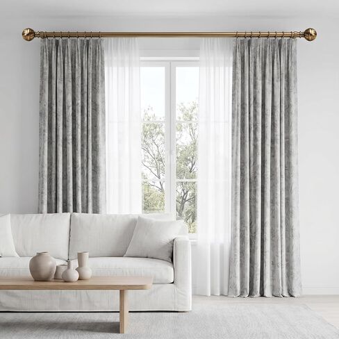 Brass Curtain Rods 18"-88",1 Inch Adjustable Decorative Curtain Rod | Heavy Duty Window Curtains Rod for Bedroom Living Room in Saudi Arabia