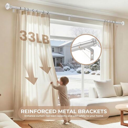 TVWOO Silver Curtain Rods for Windows:1Inch Adjustable Heavy Duty Curtain Rod 36-88",Modern Crystal Decorative Drapery Rods for Bedroom/Living Room,Antique Silver Single Rod Set with Bling Foil Finial in Saudi Arabia