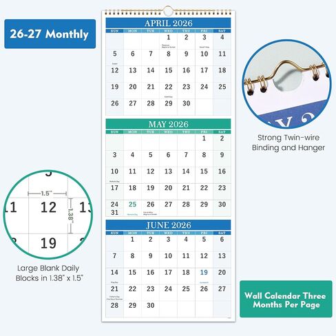 2025 Calendar - 2025 Wall Calendar from January 2025 to December 2025, Calendar 2025 with Premium Paper, Spiral Bound, 14.5'' x 11.5'' in Kuwait