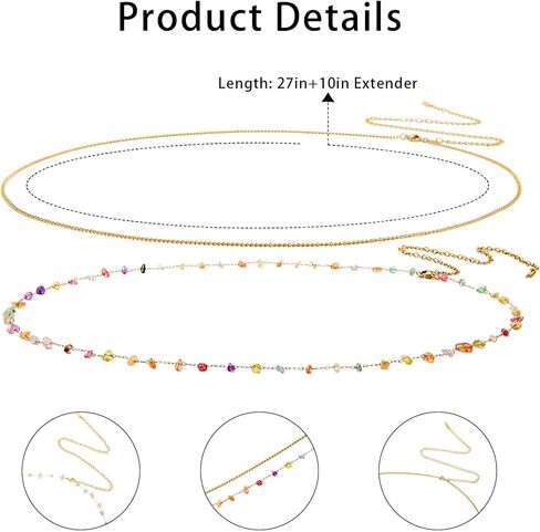 INSYOHO Waist Chain for Women - Boho Crystal waist beads Chain, 18k Gold Plated Layered Belly Body Chain Belt Dainty Jewelry Accessories for Women Mom Wife Daughter Beach Bikini Summer Festival in Saudi Arabia
