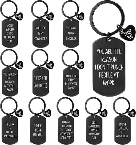 12Pcs Team Appreciation Gifts for Coworker Funny Keychain for Work Sassy Office Gift for Mens Women Friends Birthday Going Away Leaving Farewell Goodbye in Saudi Arabia