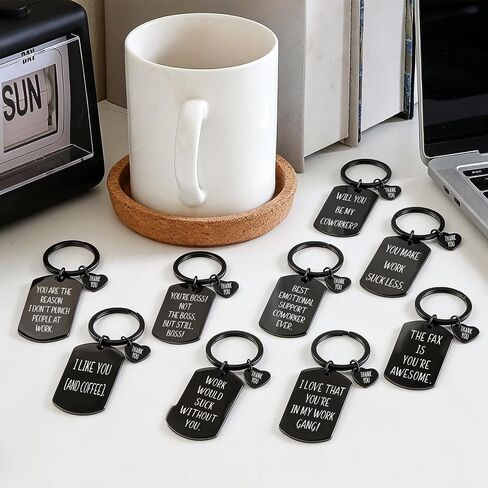 12Pcs Team Appreciation Gifts for Coworker Funny Keychain for Work Sassy Office Gift for Mens Women Friends Birthday Going Away Leaving Farewell Goodbye in Saudi Arabia