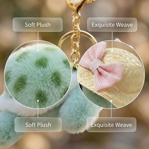 Plush Turtle Keychains - Cute Sea Turtle Bag Charms For Women - Soft Stuffed Animal Keyring For Purse, Tote, Car Keys - Cute Ocean Themed Gift For Friends, Mom in Kuwait