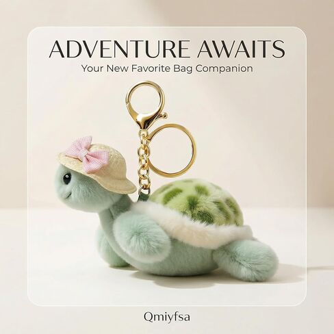 Plush Turtle Keychains - Cute Sea Turtle Bag Charms For Women - Soft Stuffed Animal Keyring For Purse, Tote, Car Keys - Cute Ocean Themed Gift For Friends, Mom in Kuwait