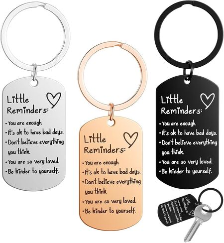 24PCS Little Reminders Keychain Bulk Inspiration Keychain Gifts for Women Men Spirit Quotes Key Ring Motivational Inspirational You Are Enough Daily Affirmation Mental Health Positive Gifts in Saudi Arabia