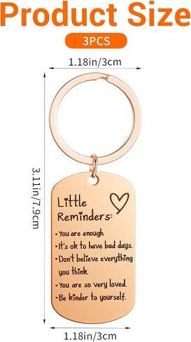 24PCS Little Reminders Keychain Bulk Inspiration Keychain Gifts for Women Men Spirit Quotes Key Ring Motivational Inspirational You Are Enough Daily Affirmation Mental Health Positive Gifts in Saudi Arabia