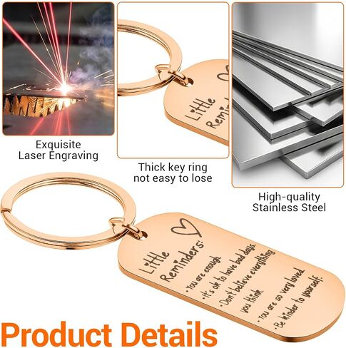 24PCS Little Reminders Keychain Bulk Inspiration Keychain Gifts for Women Men Spirit Quotes Key Ring Motivational Inspirational You Are Enough Daily Affirmation Mental Health Positive Gifts in Saudi Arabia