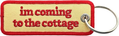 I’m Coming to the Cottage Keychain – Funny Cottage Gift - Embroidered Fabric Key Ring for Cabin, Lake House & Vacation Lovers in Kuwait