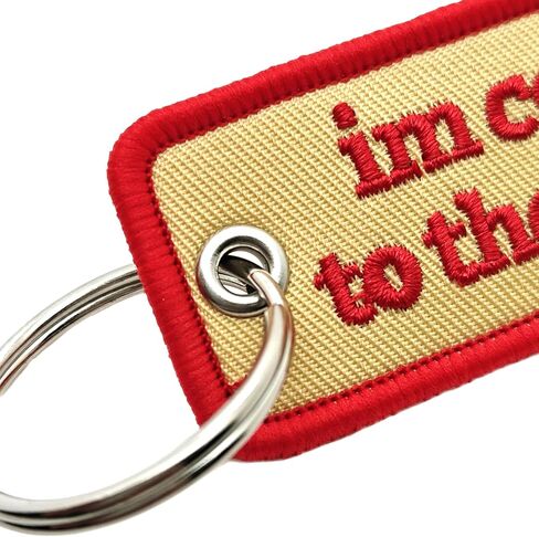I’m Coming to the Cottage Keychain – Funny Cottage Gift - Embroidered Fabric Key Ring for Cabin, Lake House & Vacation Lovers in Kuwait