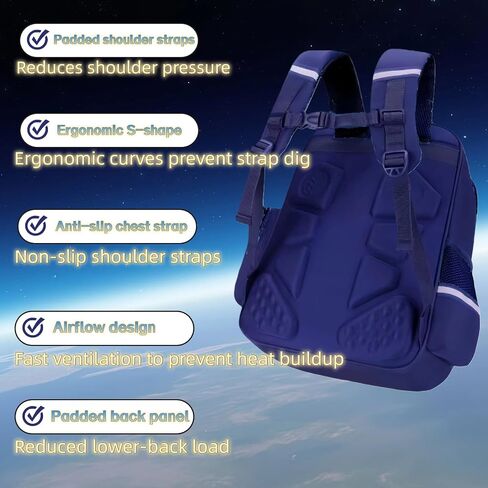 Kids Backpack for Kids, Lightweight Waterproof Blue Backpack for School, Astronaut-themed Kindergarten Elementary School Kids Students Girls and Boys Backpack （Includes astronaut-themed accessories​） in Saudi Arabia