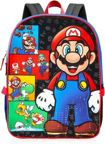 Mario and Luigi Backpack with Lunch Box Set - Bundle of Backpack, Lunch Bag, Stickers, Water Bottle, More | Super Mario Bros School Supplies for Kids in Kuwait