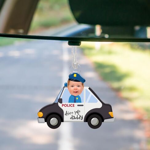 Personalized Photo Car Ornament, Custom Face Photo Car Ornament for Dad's Car, Drive Safe Daddy Custom Ornament, for Dad's Car, D1 in Saudi Arabia