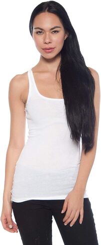 4 Pack Zenana Women's Ribbed Tank Top Med, White in Saudi Arabia