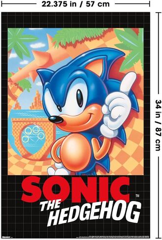Sonic the Hedgehog (1991) - Key Art Wall Poster, 34L" x 22.4W", Unframed Version in Kuwait