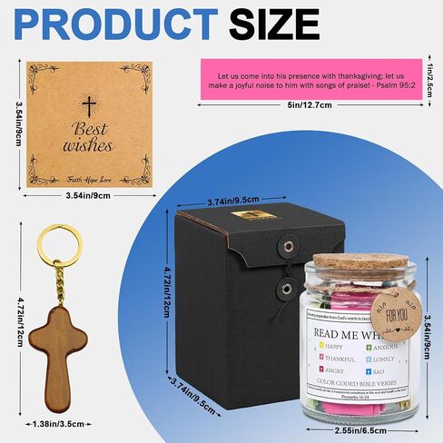 Bible Verses Jar Read Me When, Fathers Day Gift, Christian Gifts for Women, Men, Teens, Kids, Birthday Gifts for Mom, Inspirational Prayer Card Hope Jar, Bible Study Supplies in Saudi Arabia
