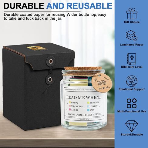 Bible Verses Jar Read Me When, Fathers Day Gift, Christian Gifts for Women, Men, Teens, Kids, Birthday Gifts for Mom, Inspirational Prayer Card Hope Jar, Bible Study Supplies in Saudi Arabia