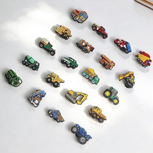 20 PCS Construction Vehicles Theme Shoe Charms,Truck Car Digger Train Shoe Decorations for Clogs Sandals Bags,Gifts for Boys Kids in Saudi Arabia