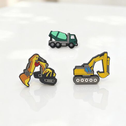 20 PCS Construction Vehicles Theme Shoe Charms,Truck Car Digger Train Shoe Decorations for Clogs Sandals Bags,Gifts for Boys Kids in Saudi Arabia