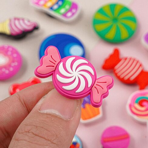 18PCS Cute Gummy Bear Candy Charms Set, Ice Cream Cupcake, Colorful PVC Candy Decorations for Shoes, Bracelets, Bags Gifts for Birthday, Holiday, Party. in Kuwait