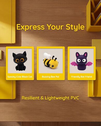 Cute Kawaii Shoe Charms for Clogs, Cartoon Croc Charms Accessories for Girls Kids Teens, Black Cat Bat Bee Caterpillar Deer Fruit Shoe Decorations Pack, Aesthetic DIY Clog Charm Gifts in Kuwait