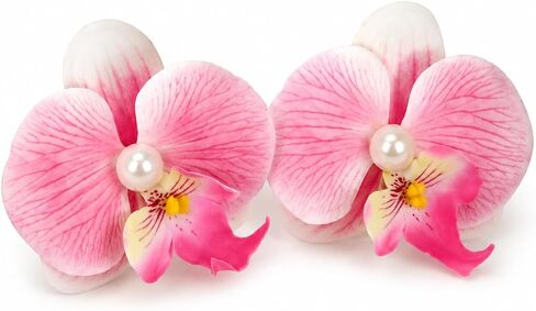 2Pcs Butterfly Orchid Shoe Clips for Women Boho Pink Flower Shoes Buckle Artificial Beachy Flower Shoe Clips Removable Charm Floral Shoes Accessory Wedding Party Prom High Heel Sandals Buckle Clip DIY Decorations Gift in Saudi Arabia