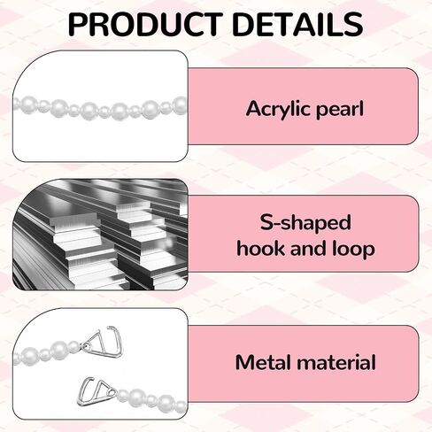 1 Pair Pearl Shoe Charms, Double Pearl Chain Decoration Compatible with Crocs, Lightweight Beaded Strap for Clog Shoes & Bag Accessories, Elegant Shoes Charms Set for Daily & Party Wear in Saudi Arabia