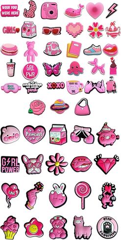 33,57,100 Pcs Random PVC Shoe Charms Multiple styles Garden Shoe Charms Accessories for Girls,Boys and Adult Party Gift in Kuwait