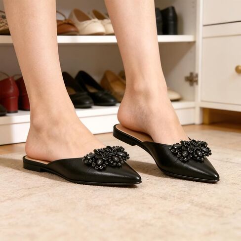 2 PCS Bow Shoe Clips for Women Dress Shoes, Black Vintage Detachable Bow, Beading Shoe Embellishment for Wedding Pumps Decoration in Saudi Arabia