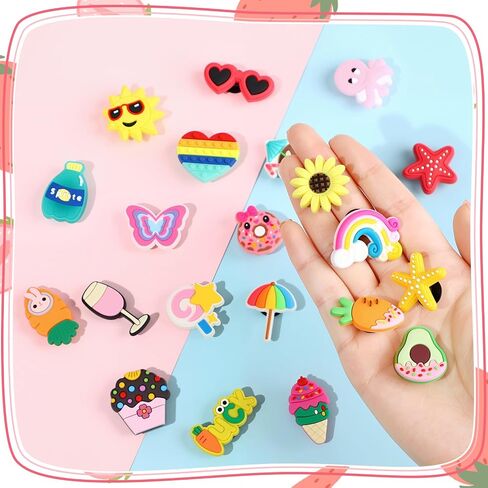 Shoe Charm Accessories for Clogs, 50 Pcs DIY Decorative Plug Charms for Girls Women Teens, Removable Shoe Jewels for Holely Shoes, Sandals, Backpacks, Christmas Gifts in Kuwait